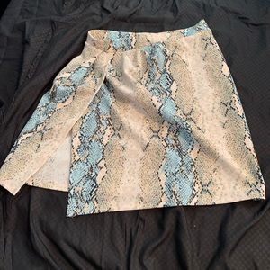 Blue Snake print skirt w/ slit